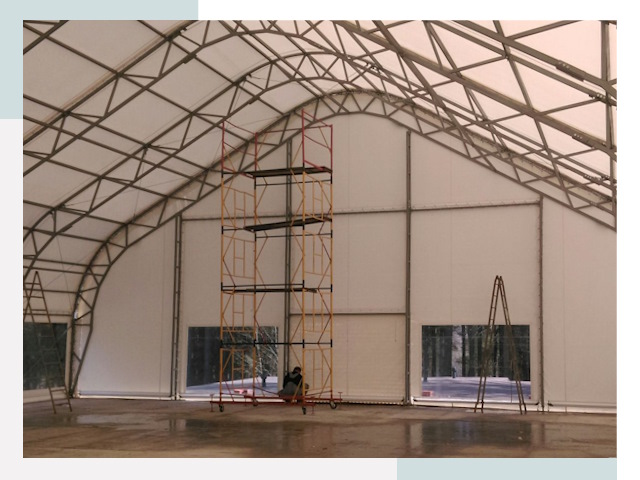 Шатровые ангары в Нефтекамске